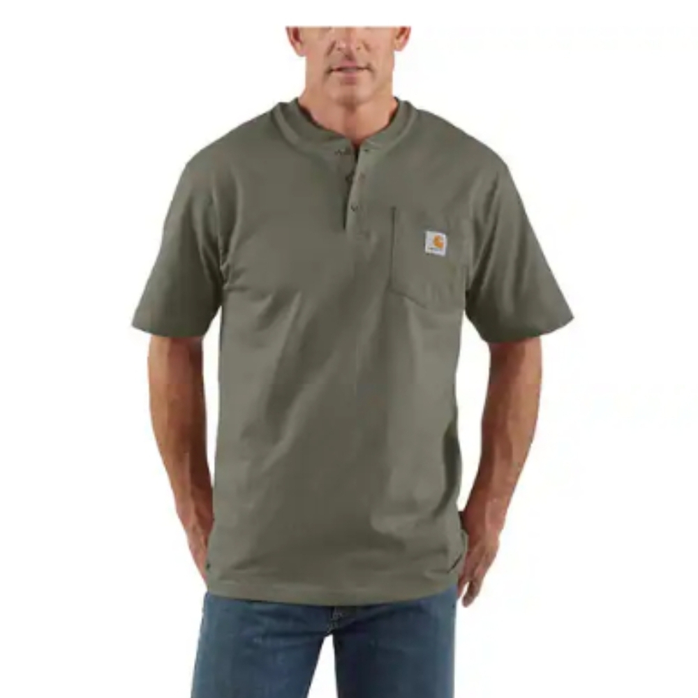 Carhartt Men's Olive Short Sleeve Henley